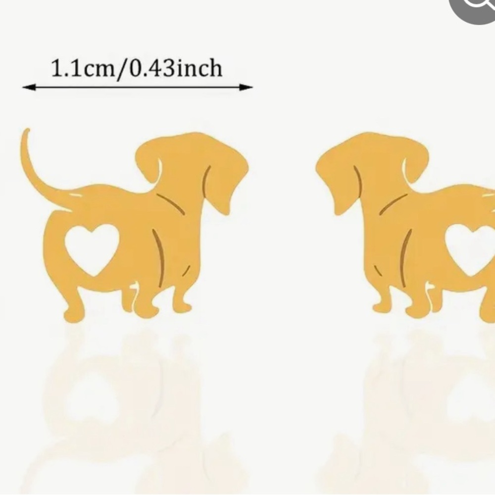 Black Dachshund Heart Cutout Stud Earrings - Women Jewelry Earrings - Picture 3 of 3